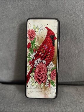 Embellished Red Cardinal Glasses Case - Unbranded